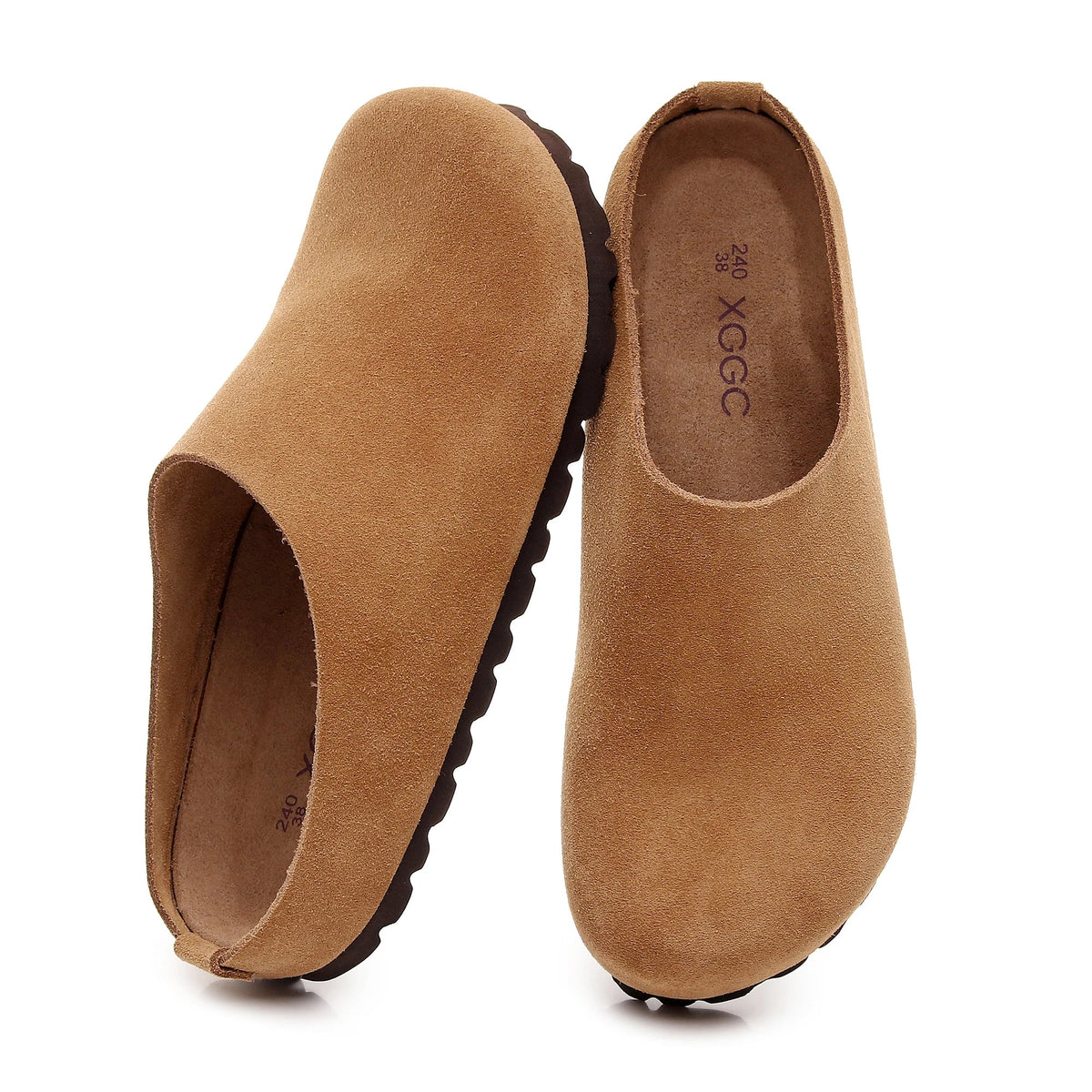 SaneShoppe-Cork Footbed Sandals with Arch Support - Anti Slip Leather Clogs