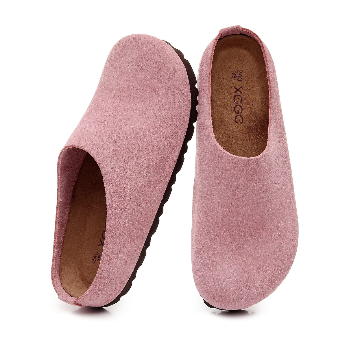 SaneShoppe-Cork Footbed Sandals with Arch Support - Anti Slip Leather Clogs