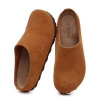 SaneShoppe-Cork Footbed Sandals with Arch Support - Anti Slip Leather Clogs