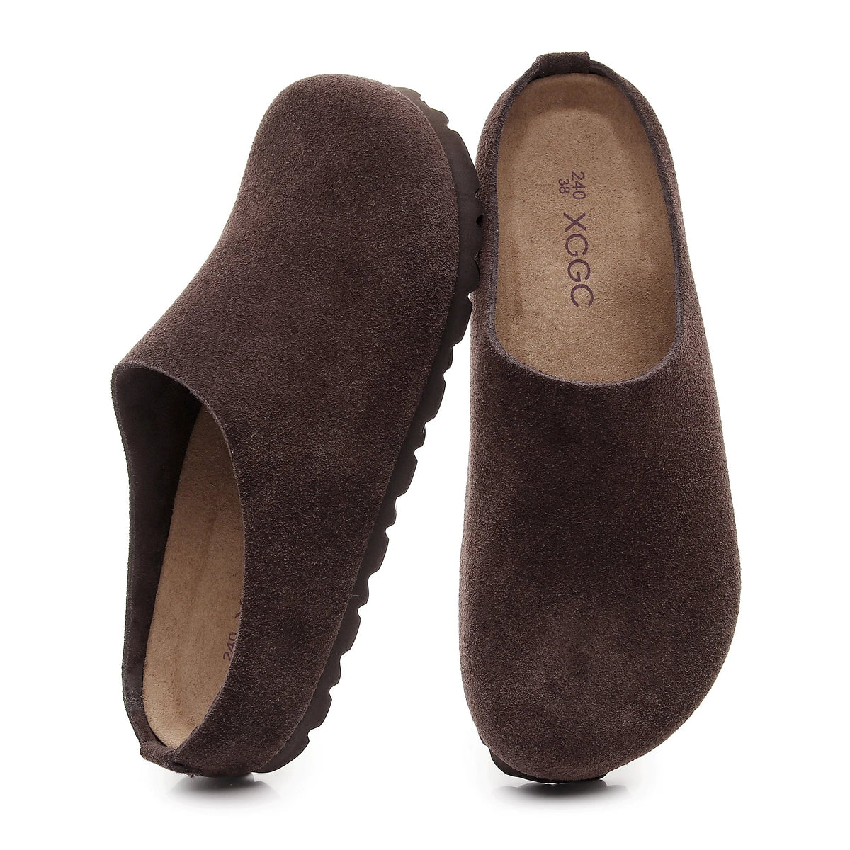 SaneShoppe-Cork Footbed Sandals with Arch Support - Anti Slip Leather Clogs