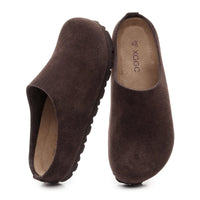 SaneShoppe-Cork Footbed Sandals with Arch Support - Anti Slip Leather Clogs