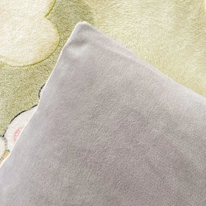 SaneShoppe - Autumn and Winter Snowflake Velvet Single Duvet Cover Thick Flannel Cartoon Printed Quilt Cover Soft Cozy Warm Plush Bedding