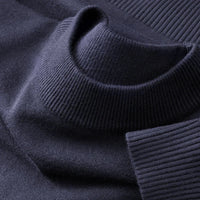 SaneShoppe - Autumn New Men's Casual Mock Turtleneck Sweater Long Sleeved Warm Pullover Basic Lightweight Street Clothing Knitted Jacket Top