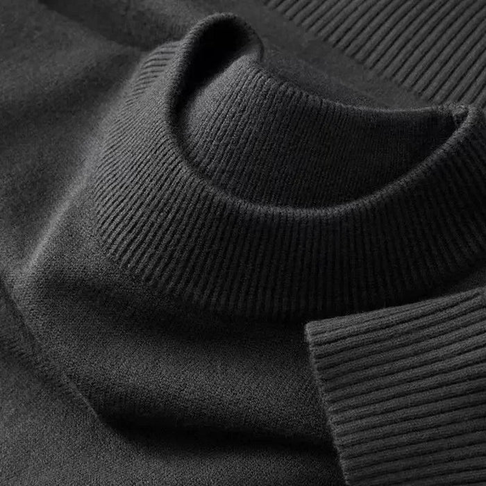 SaneShoppe - Autumn New Men's Casual Mock Turtleneck Sweater Long Sleeved Warm Pullover Basic Lightweight Street Clothing Knitted Jacket Top