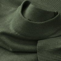 SaneShoppe - Autumn New Men's Casual Mock Turtleneck Sweater Long Sleeved Warm Pullover Basic Lightweight Street Clothing Knitted Jacket Top