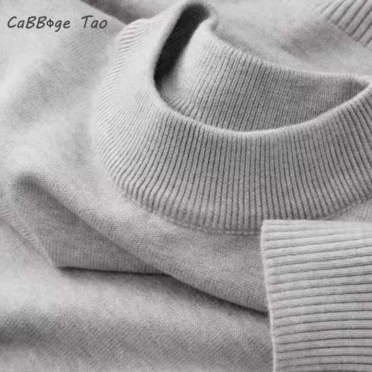 SaneShoppe-Men's Mock Turtleneck Sweater - Stylish Autumn Pullover