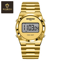 SaneShoppe-BINBOND Luxury LED Digital Men's Stainless Steel Sports Watch
