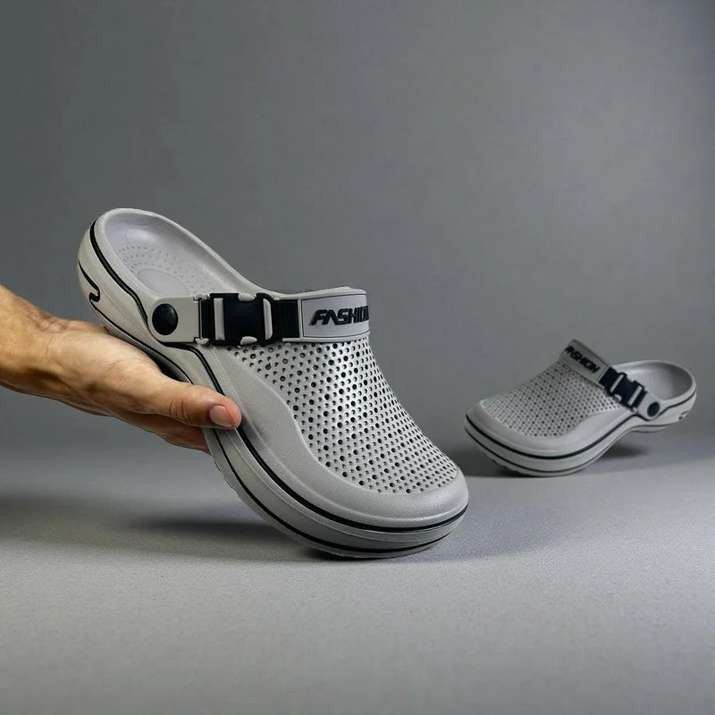 SaneShoppe - Breathable Perforated Men's Hole Shoes, Lightweight Fashion Slippers, Comfortable Indoor Outdoor Wear