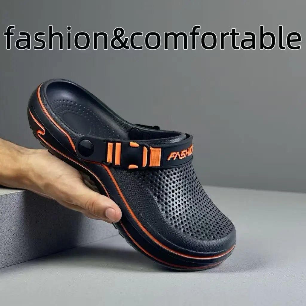SaneShoppe - Breathable Perforated Men's Hole Shoes, Lightweight Fashion Slippers, Comfortable Indoor Outdoor Wear