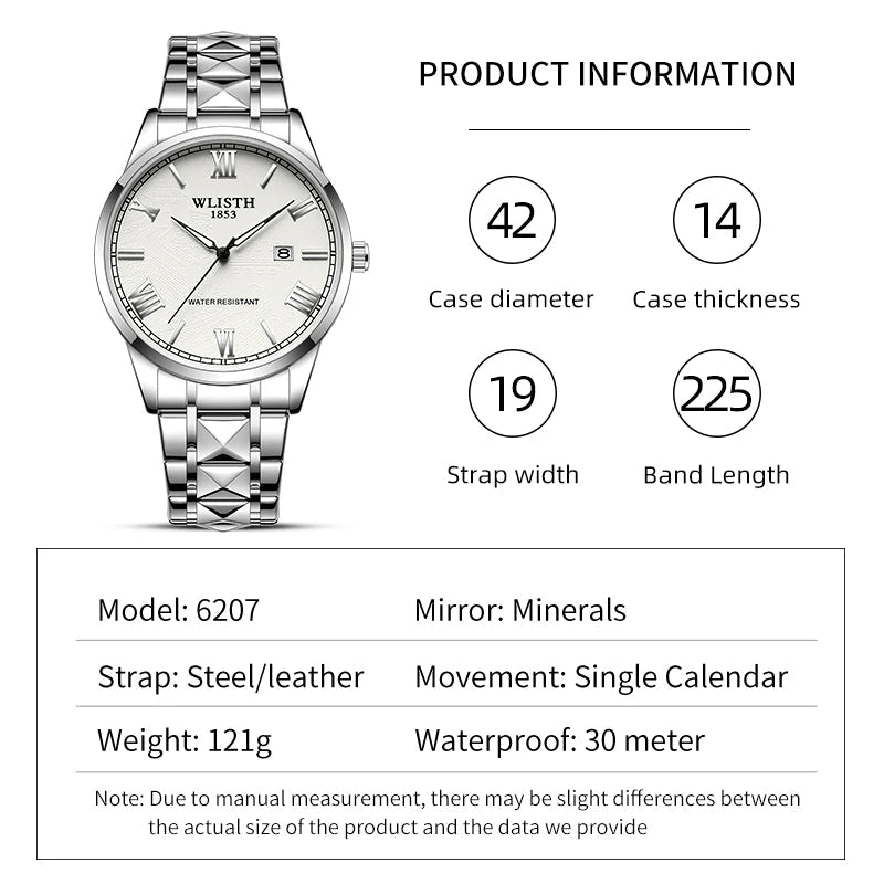 SaneShoppe-Waterproof Business Men Watch Fashion Luminous Wristwatch - Top Brand for Man