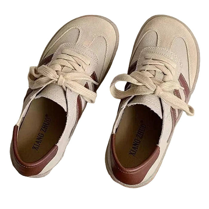 SaneShoppe - Careaymade - Genuine Leather women's shoes,soft sole comfortable casual single shoes,cowhide ugly cute lace up small white shoes