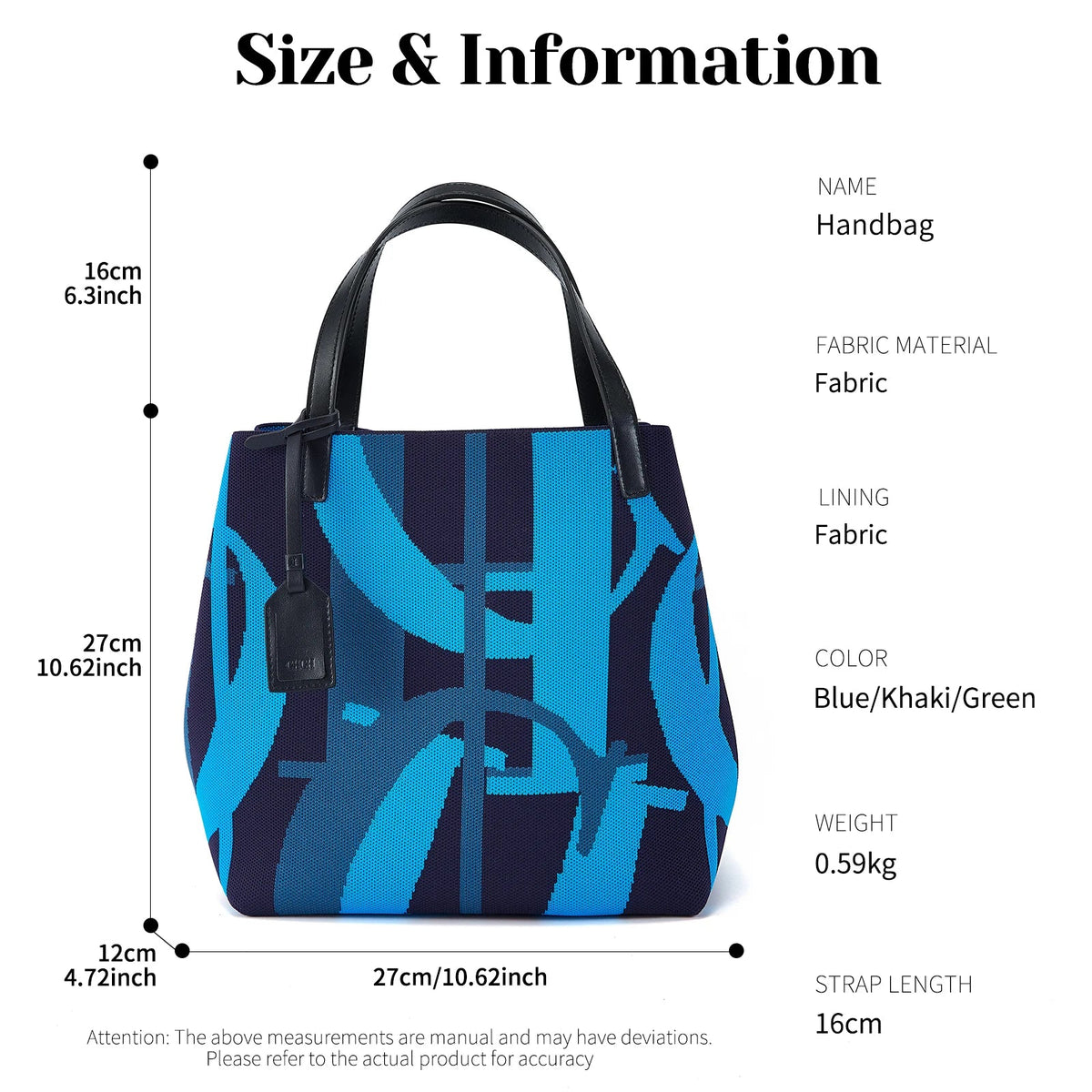 SaneShoppe - CHCH Shopping Bag Mommy Summer New Simple Large Capacity Women's Handbag 27 * 12 * 27cm