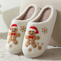 SaneShoppe - Christmas Elk Warm Cotton Slippers Women Winter Comfortable Home Slides Cute Furry Reindeer Warm Plush Sandals for Men Women