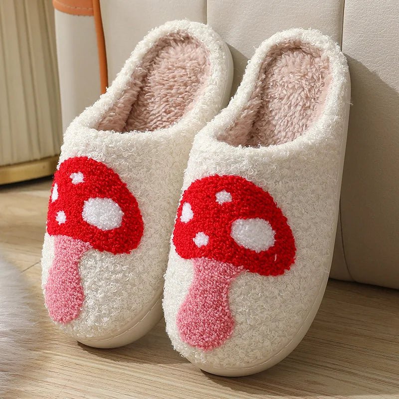 SaneShoppe - Christmas Elk Warm Cotton Slippers Women Winter Comfortable Home Slides Cute Furry Reindeer Warm Plush Sandals for Men Women
