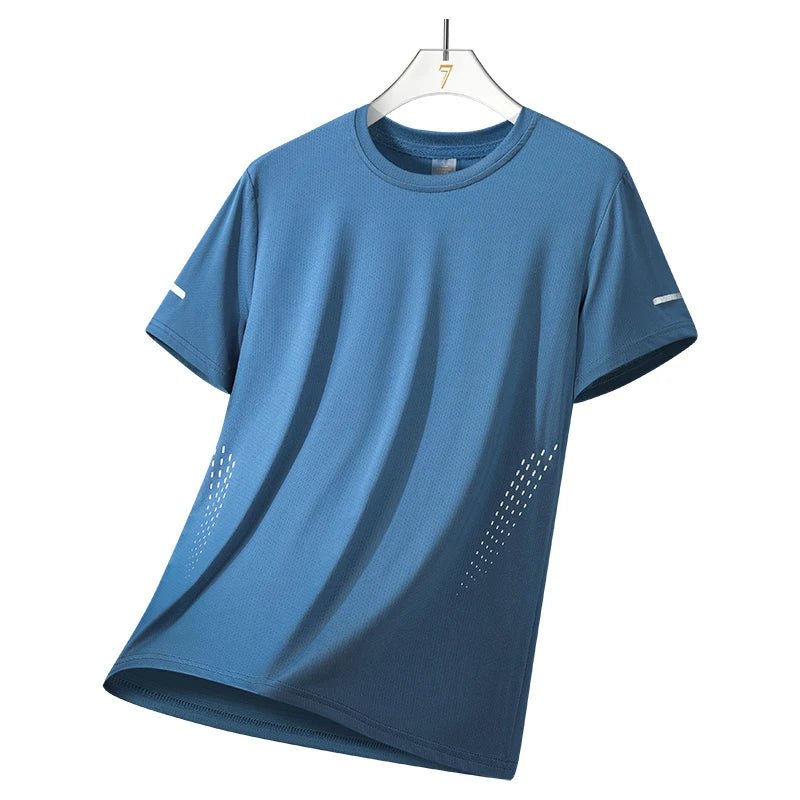 SaneShoppe - CHRLCK Men's Running Quick Drying T-shirts Breathable Hiking Fishing Tees Soft Elasticity Outdoor Sports Short Shirt Summer