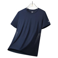 SaneShoppe - CHRLCK Men's Running Quick Drying T-shirts Breathable Hiking Fishing Tees Soft Elasticity Outdoor Sports Short Shirt Summer