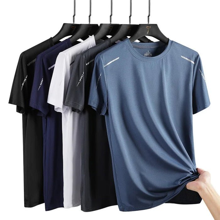 SaneShoppe - CHRLCK Men's Running Quick Drying T-shirts Breathable Hiking Fishing Tees Soft Elasticity Outdoor Sports Short Shirt Summer