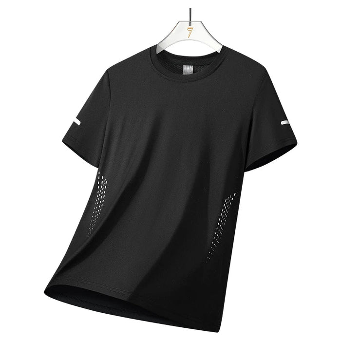 SaneShoppe - CHRLCK Men's Running Quick Drying T-shirts Breathable Hiking Fishing Tees Soft Elasticity Outdoor Sports Short Shirt Summer