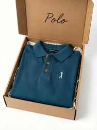SaneShoppe - Classic Men's Polo Shirt - Premium Cotton Knit with Golf Embroidery, Folded in Branded Gift Box