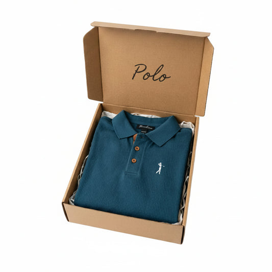 SaneShoppe - Classic Men's Polo Shirt - Premium Cotton Knit with Golf Embroidery, Folded in Branded Gift Box