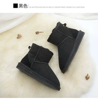 SaneShoppe-Winter Sheepskin Snow Boots - Women's Genuine Fur Ankle Booties