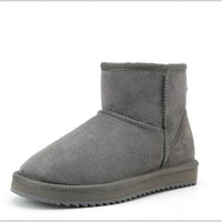 SaneShoppe-Winter Sheepskin Snow Boots - Women's Genuine Fur Ankle Booties