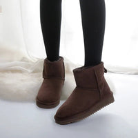 SaneShoppe-Winter Sheepskin Snow Boots - Women's Genuine Fur Ankle Booties