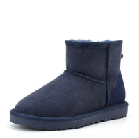 SaneShoppe-Winter Sheepskin Snow Boots - Women's Genuine Fur Ankle Booties