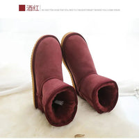 SaneShoppe-Winter Sheepskin Snow Boots - Women's Genuine Fur Ankle Booties