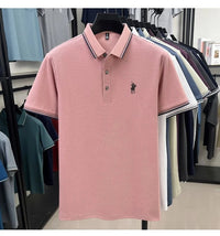 SaneShoppe-New Summer Striped Polo Shirt by Classic Paul - Personalized Men's Top with Pony Embroidery