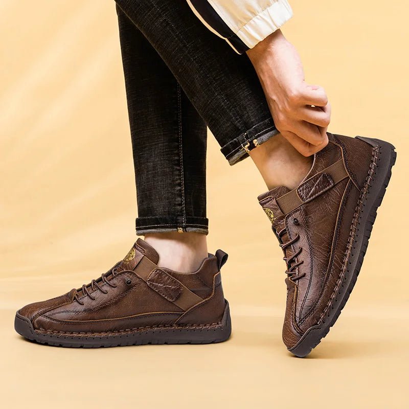 SaneShoppe - CLOHOO Handmade Men's High - Top Sport Casual Boots Breathable Outdoor Wear with Extended Size Options Classic Ankle Boots
