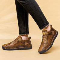 SaneShoppe - CLOHOO Handmade Men's High - Top Sport Casual Boots Breathable Outdoor Wear with Extended Size Options Classic Ankle Boots