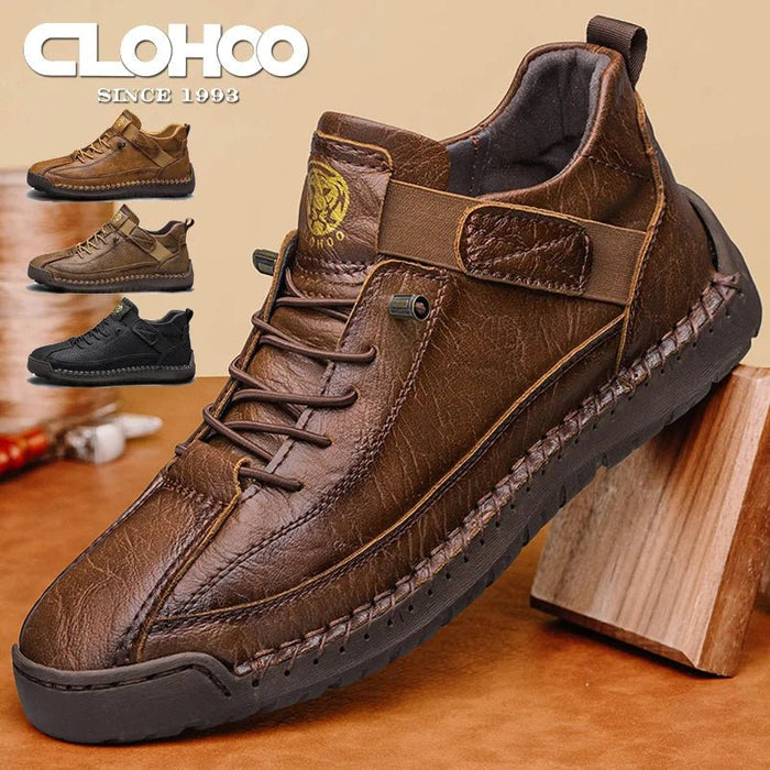 SaneShoppe - CLOHOO Handmade Men's High - Top Sport Casual Boots Breathable Outdoor Wear with Extended Size Options Classic Ankle Boots