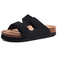 SaneShoppe-Comwarm Women's Suede Mules Men Clogs Sandals With Arch Support, Beach Slides