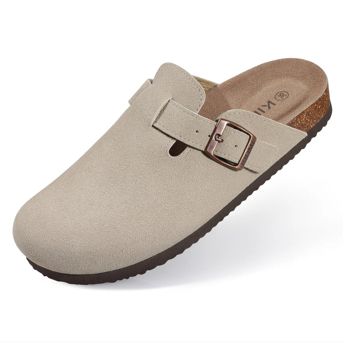 SaneShoppe-Comwarm Women's Suede Mules Men Clogs Sandals With Arch Support, Beach Slides