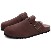 SaneShoppe-Comwarm Women's Suede Mules Men Clogs Sandals With Arch Support, Beach Slides