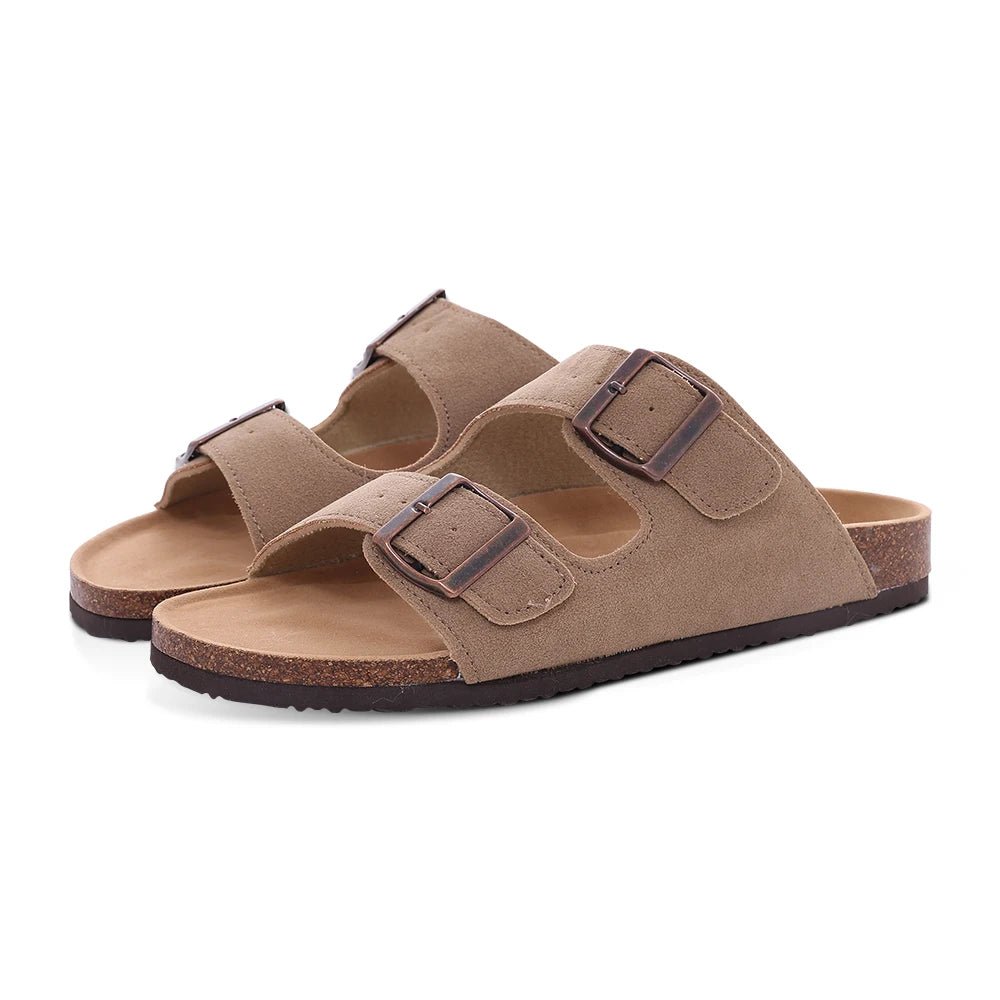SaneShoppe-Comwarm Women's Suede Mules Men Clogs Sandals With Arch Support, Beach Slides