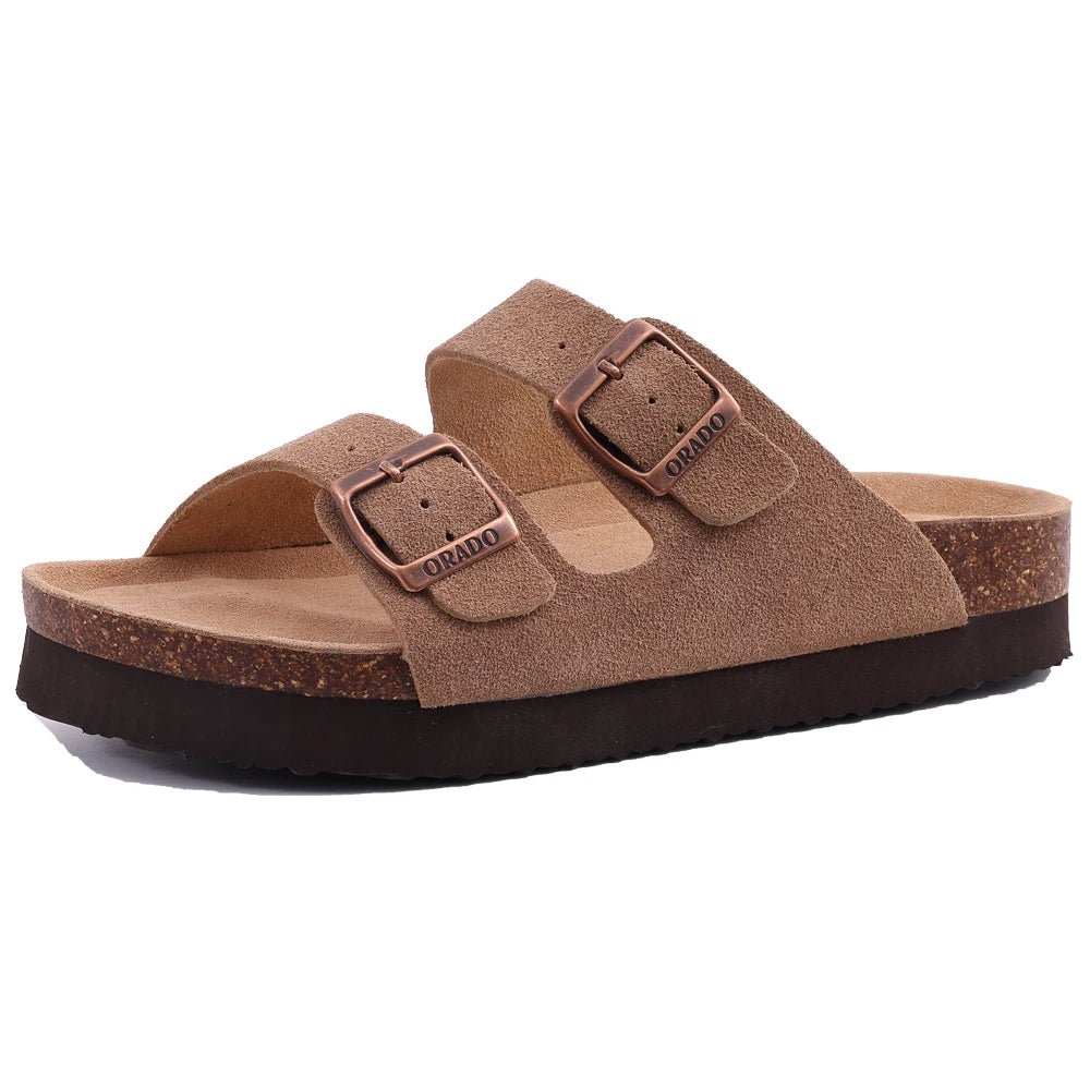 SaneShoppe-Comwarm Women's Suede Mules Men Clogs Sandals With Arch Support, Beach Slides