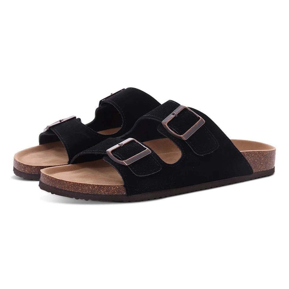 SaneShoppe-Comwarm Women's Suede Mules Men Clogs Sandals With Arch Support, Beach Slides