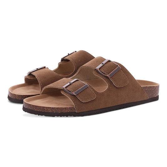 SaneShoppe-Comwarm Women's Suede Mules Men Clogs Sandals With Arch Support, Beach Slides