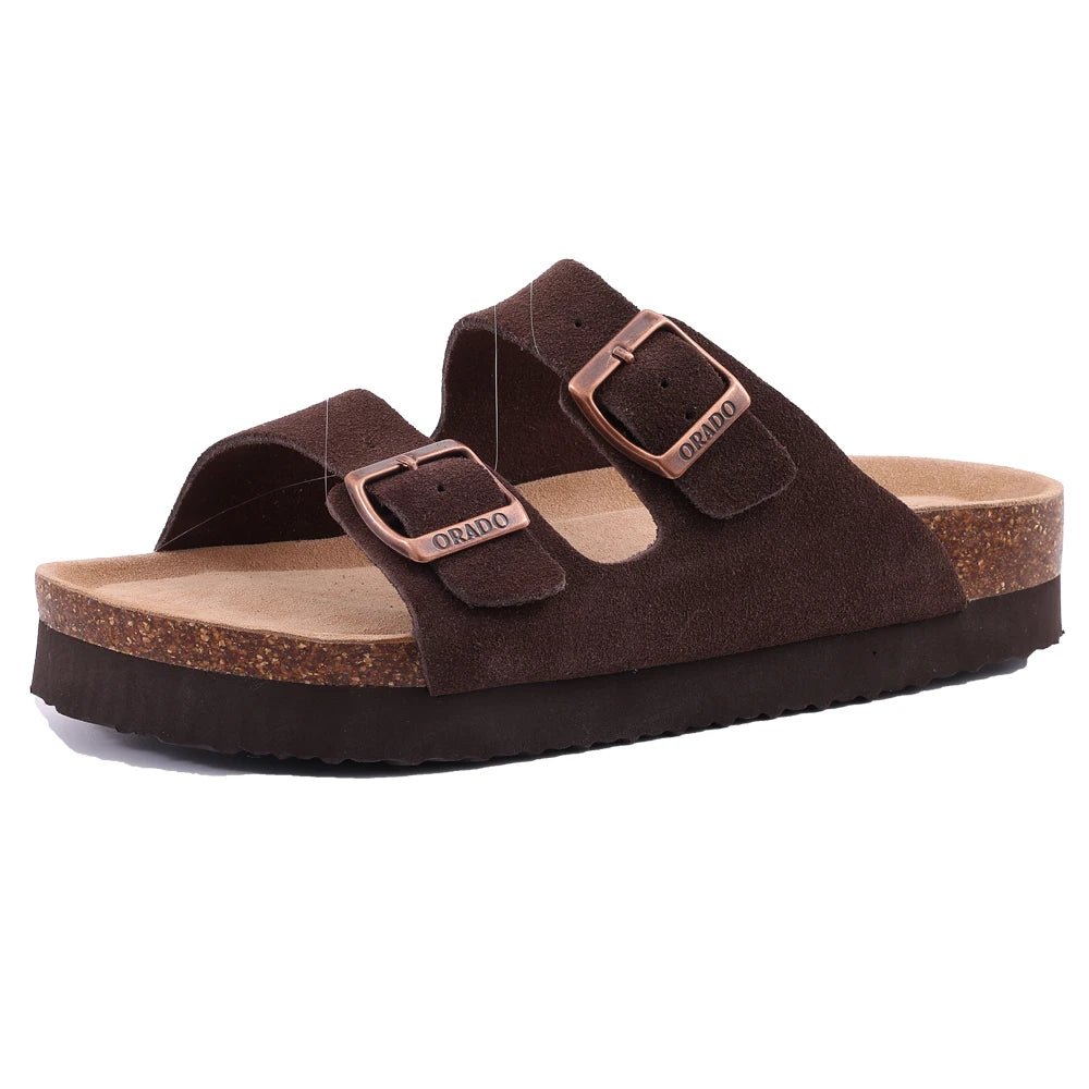 SaneShoppe-Comwarm Women's Suede Mules Men Clogs Sandals With Arch Support, Beach Slides