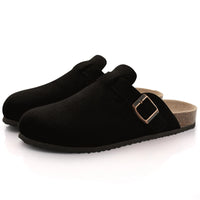 SaneShoppe-Comwarm Women's Suede Mules Men Clogs Sandals With Arch Support, Beach Slides