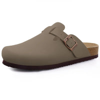 SaneShoppe-Comwarm Women's Suede Mules Men Clogs Sandals With Arch Support, Beach Slides