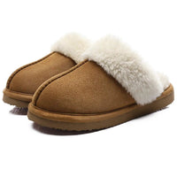 SaneShoppe - Comwarm Winter Fluffy Fur Slippers for Women Warm New Home Slippers Faux Fur House Mules Shoes Indoor Bedroom Comfy Fuzzy Slides