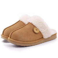 SaneShoppe - Comwarm Winter Fluffy Fur Slippers for Women Warm New Home Slippers Faux Fur House Mules Shoes Indoor Bedroom Comfy Fuzzy Slides