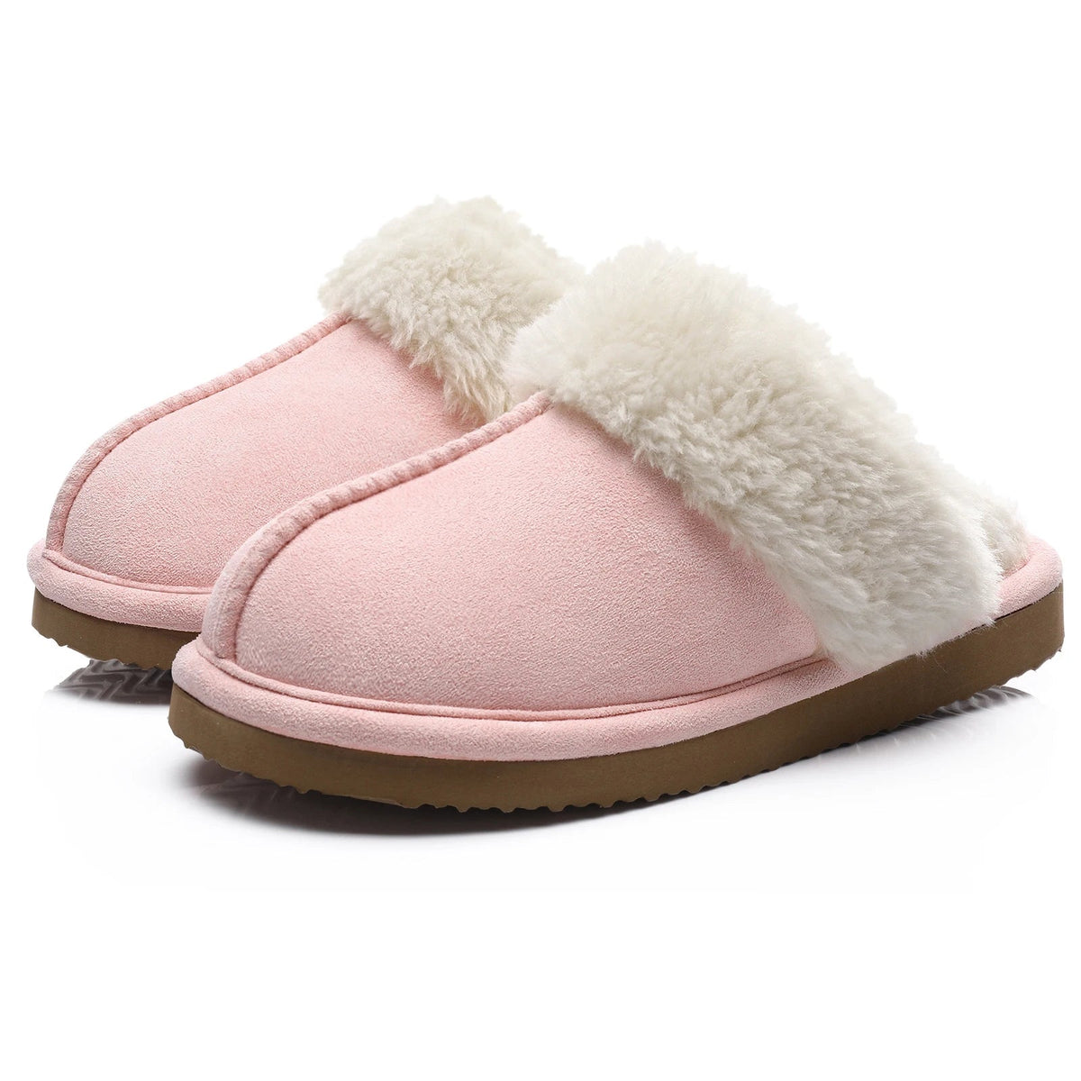 SaneShoppe - Comwarm Winter Fluffy Fur Slippers for Women Warm New Home Slippers Faux Fur House Mules Shoes Indoor Bedroom Comfy Fuzzy Slides