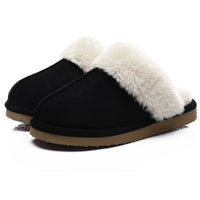 SaneShoppe - Comwarm Winter Fluffy Fur Slippers for Women Warm New Home Slippers Faux Fur House Mules Shoes Indoor Bedroom Comfy Fuzzy Slides