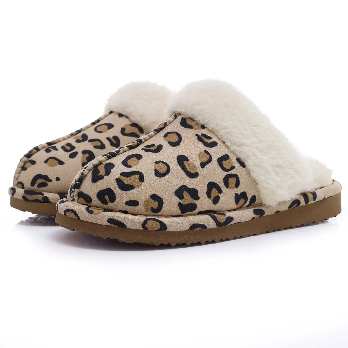 SaneShoppe - Comwarm Winter Fluffy Fur Slippers for Women Warm New Home Slippers Faux Fur House Mules Shoes Indoor Bedroom Comfy Fuzzy Slides