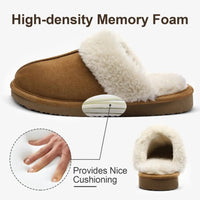 SaneShoppe - Comwarm Winter Fluffy Fur Slippers for Women Warm New Home Slippers Faux Fur House Mules Shoes Indoor Bedroom Comfy Fuzzy Slides