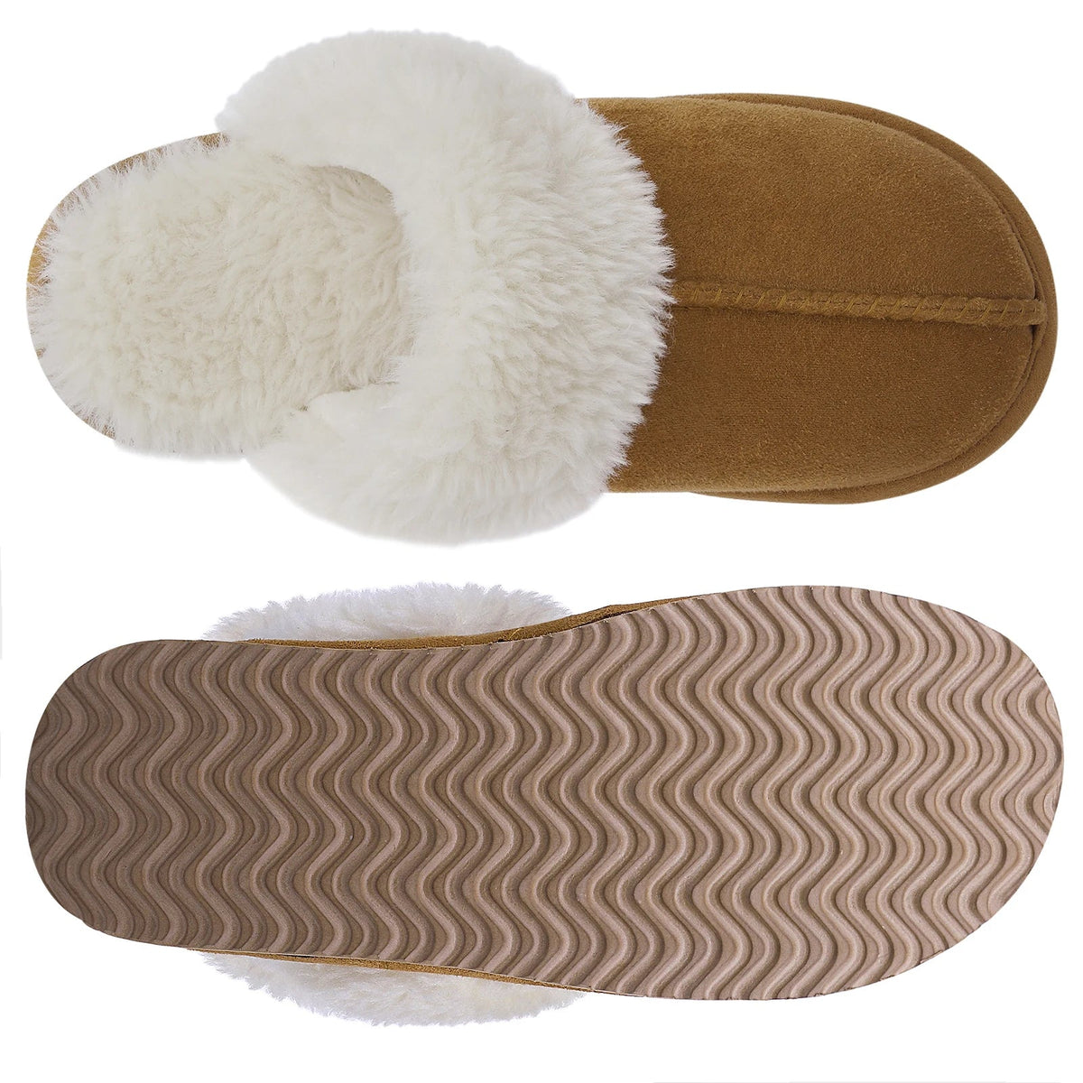 SaneShoppe - Comwarm Winter Fluffy Fur Slippers for Women Warm New Home Slippers Faux Fur House Mules Shoes Indoor Bedroom Comfy Fuzzy Slides